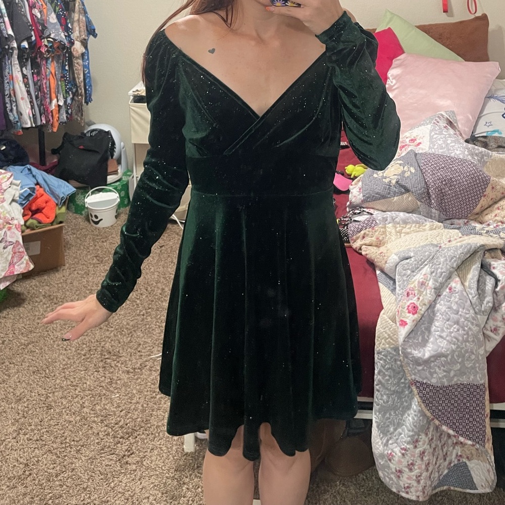 Green sparkle dress